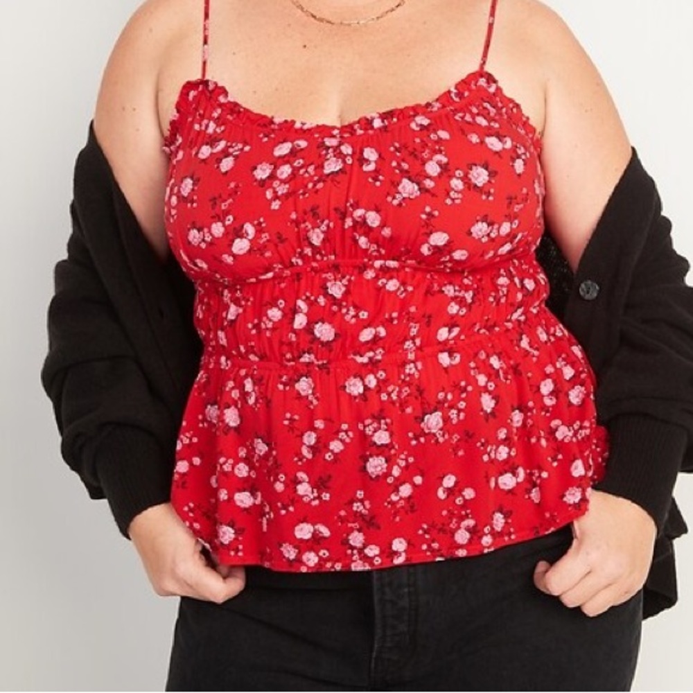 Old Navy Red Floral Tank
